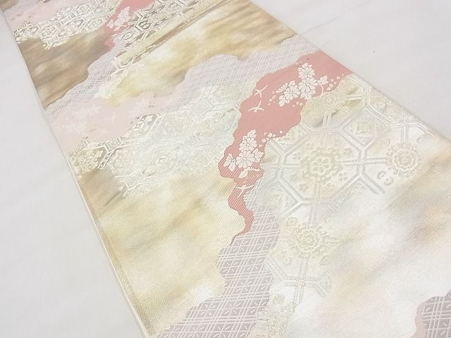 平和屋着物◎六通柄袋帯 京錦 金銀糸 逸品 BAAG3104kj