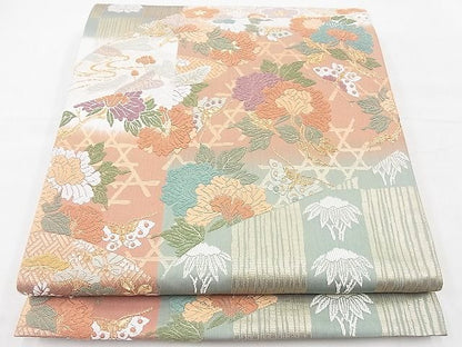 平和屋着物◎六通柄袋帯 唐織 能衣の美 金糸 逸品 BAAG3126kj