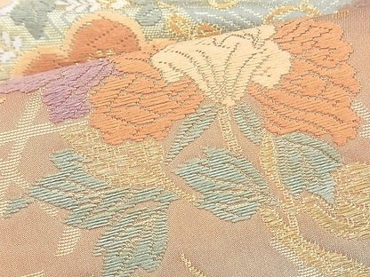 平和屋着物◎六通柄袋帯 唐織 能衣の美 金糸 逸品 BAAG3126kj