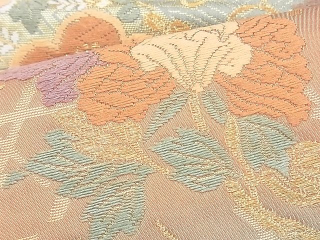 平和屋着物◎六通柄袋帯 唐織 能衣の美 金糸 逸品 BAAG3126kj