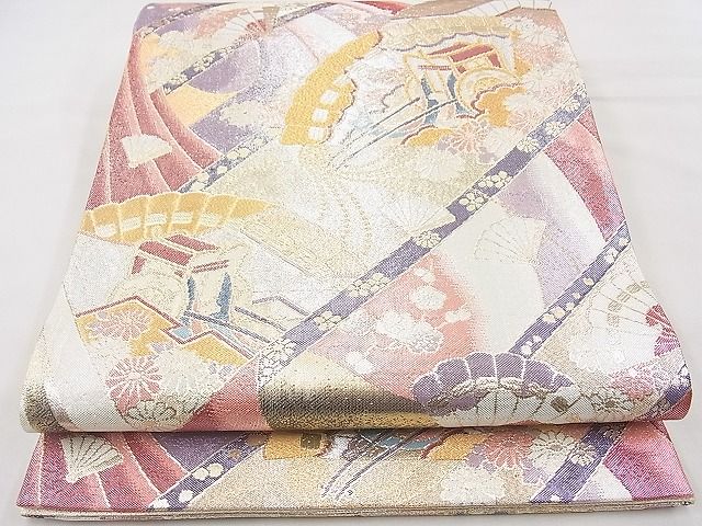 平和屋着物◎九百佐賀錦 六通柄袋帯 慶長 金銀糸 逸品 BAAG3149kj