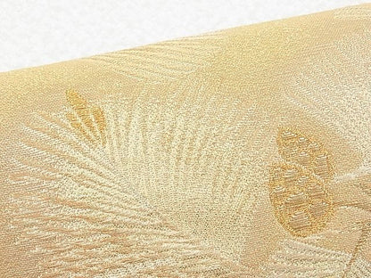 平和屋着物◎太鼓柄袋帯 若松葉 金銀糸 逸品 BAAG3143kj