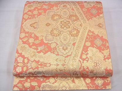 平和屋着物◎六通柄袋帯 宝相華 金糸 逸品 BAAG7810fk
