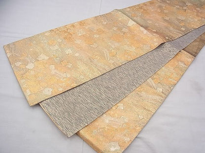 平和屋着物◎佐賀錦 六通柄袋帯 破れ色紙流し 金糸 逸品 BAAG7954fk