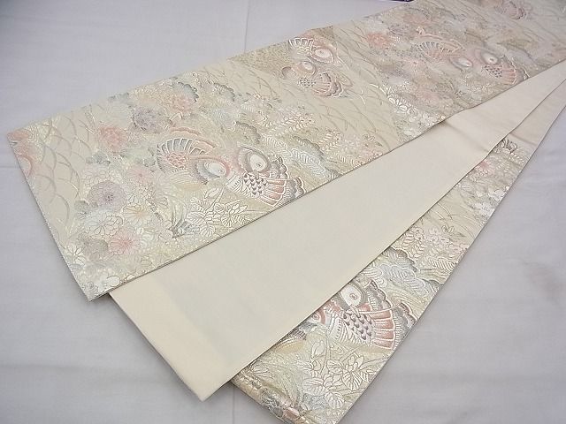 平和屋着物◎六通柄袋帯 鴛鴦流水松花文 金銀糸 逸品 BAAG7960fk