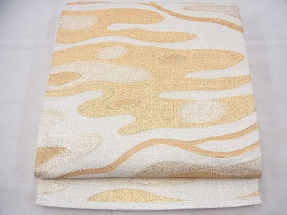 平和屋着物◎六通柄袋帯 流水文様 金銀糸 逸品 BAAG7984fk