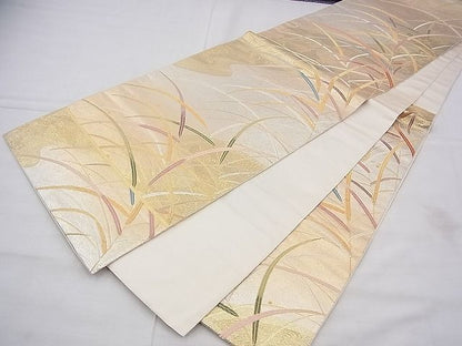 平和屋着物◎六通柄袋帯 唐織 薫風 金糸 逸品 BAAG7972fk