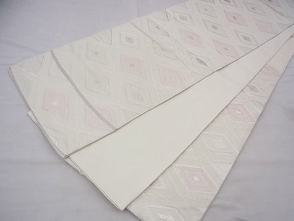 平和屋着物◎六通柄袋帯 入子菱 銀糸 逸品 BAAG7852fk