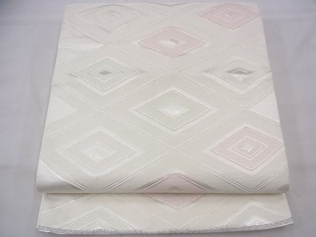 平和屋着物◎六通柄袋帯 入子菱 銀糸 逸品 BAAG7852fk