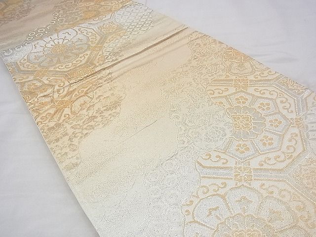 平和屋着物◎六通柄袋帯 蜀江道長文様 金銀糸 箱付き 逸品 BAAG7843fk