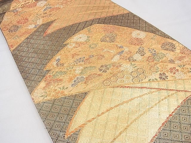 平和屋着物◎佐賀錦　六通柄袋帯　慶長文様　金糸　逸品　BAAG8026fk