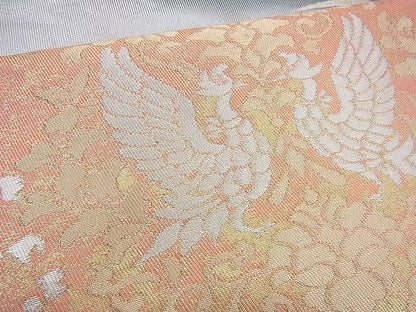 平和屋着物◎六通柄袋帯 道長鳳凰花文 金銀糸 逸品 BAAG8052fk