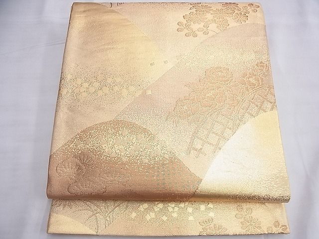 平和屋着物◎佐賀錦 六通柄袋帯 重ね山籬花文 金糸 逸品 BAAG8070fk