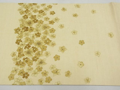 平和屋本店■極上　本場結城紬　重要無形文化財　太鼓柄袋帯　作家物　舞花文　金彩　上代45万　共箱付き　逸品　未使用　CYAA0369s4