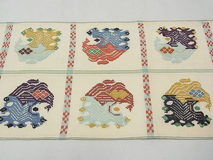 平和屋本店●極上　最高級　龍村平蔵製　六通太鼓柄　本袋帯　甲比丹孔雀　金銀糸　逸品　CYAA0361s4