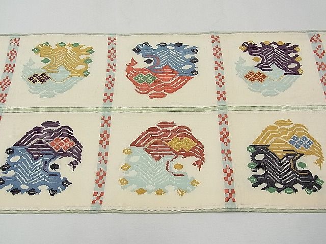 平和屋本店●極上　最高級　龍村平蔵製　六通太鼓柄　本袋帯　甲比丹孔雀　金銀糸　逸品　CYAA0361s4