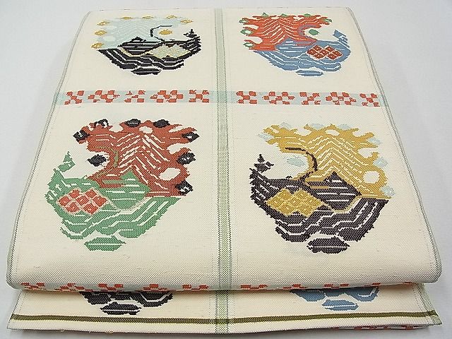 平和屋本店●極上　最高級　龍村平蔵製　六通太鼓柄　本袋帯　甲比丹孔雀　金銀糸　逸品　CYAA0361s4