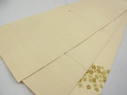 平和屋本店■極上　本場結城紬　重要無形文化財　太鼓柄袋帯　作家物　舞花文　金彩　上代45万　共箱付き　逸品　未使用　CYAA0369s4
