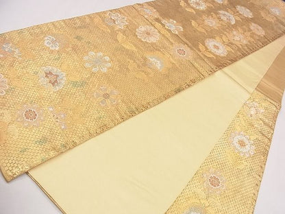 平和屋着物■六通柄袋帯 正倉院草花文 金糸 引箔 逸品 CAAG1627eg