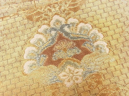 平和屋着物■六通柄袋帯 正倉院草花文 金糸 引箔 逸品 CAAG1627eg