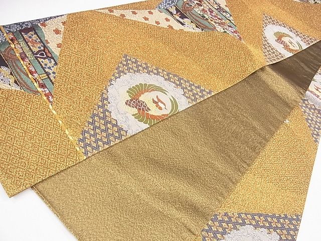 平和屋着物■六通柄袋帯 華羅紗 金銀糸 逸品 CAAG1694eg