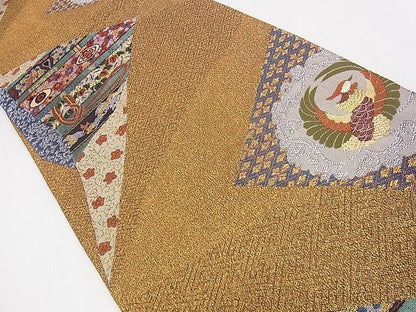 平和屋着物■六通柄袋帯 華羅紗 金銀糸 逸品 CAAG1694eg