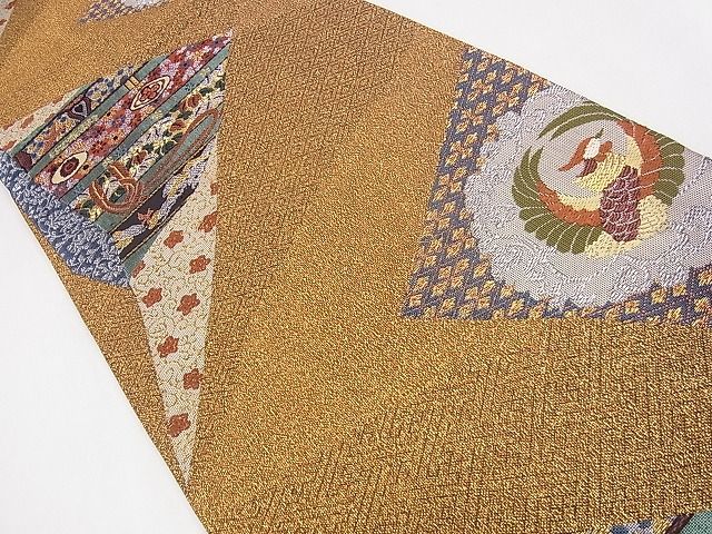 平和屋着物■六通柄袋帯 華羅紗 金銀糸 逸品 CAAG1694eg