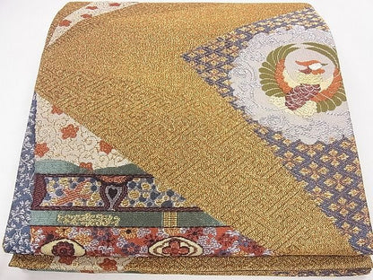 平和屋着物■六通柄袋帯 華羅紗 金銀糸 逸品 CAAG1694eg