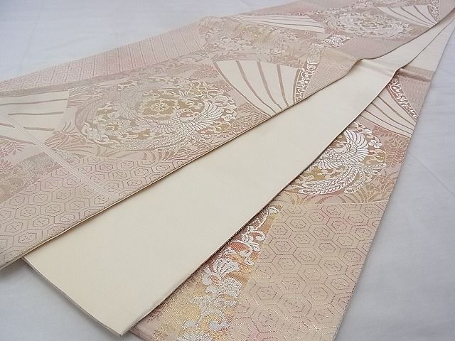平和屋着物◎六通柄袋帯 向かい鳳凰正倉院文 金銀糸 逸品 BAAG9646if