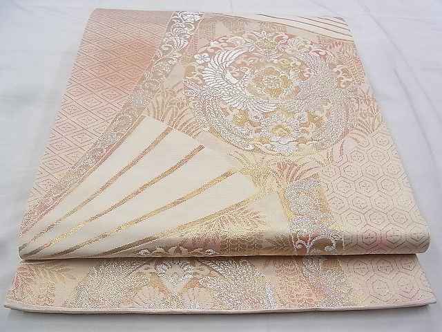 平和屋着物◎六通柄袋帯 向かい鳳凰正倉院文 金銀糸 逸品 BAAG9646if