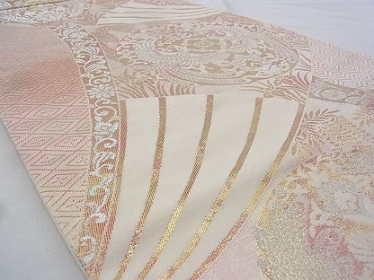 平和屋着物◎六通柄袋帯 向かい鳳凰正倉院文 金銀糸 逸品 BAAG9646if