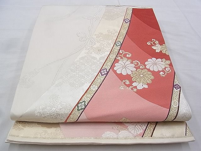 平和屋着物◎六通柄袋帯 唐織 几帳文様 金糸 逸品 BAAG9689if