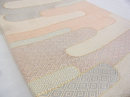 平和屋着物◎佐賀錦　六通柄袋帯　エ霞吉祥文　金糸　逸品　BAAG9690if