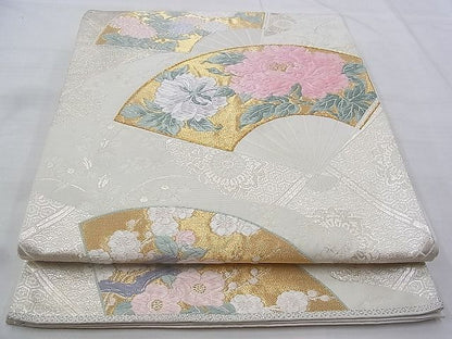 平和屋着物◎六通柄袋帯 唐織 仁清好み文 金糸 逸品 BAAG9693if