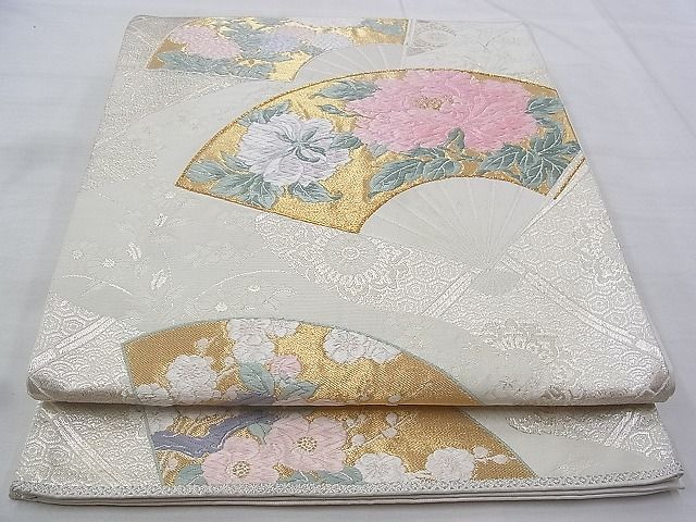 平和屋着物◎六通柄袋帯 唐織 仁清好み文 金糸 逸品 BAAG9693if