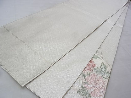 平和屋着物◎佐賀錦　太鼓柄袋帯　扇面花文　金銀糸　逸品　BAAG9691if