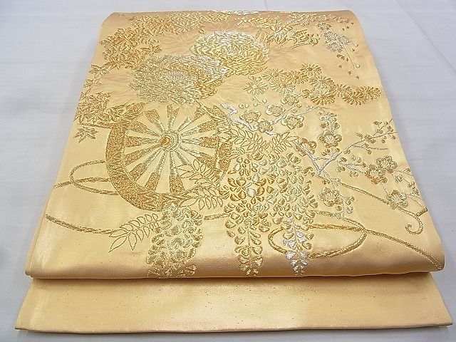 平和屋着物◎六通柄袋帯 花車文 金銀糸 逸品 BAAG9673if