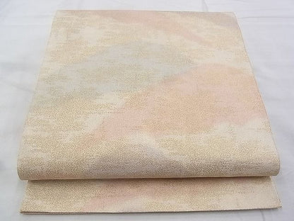平和屋着物◎全通柄袋帯 砂子綴れ 重山文様 金糸 逸品 BAAG6432xa