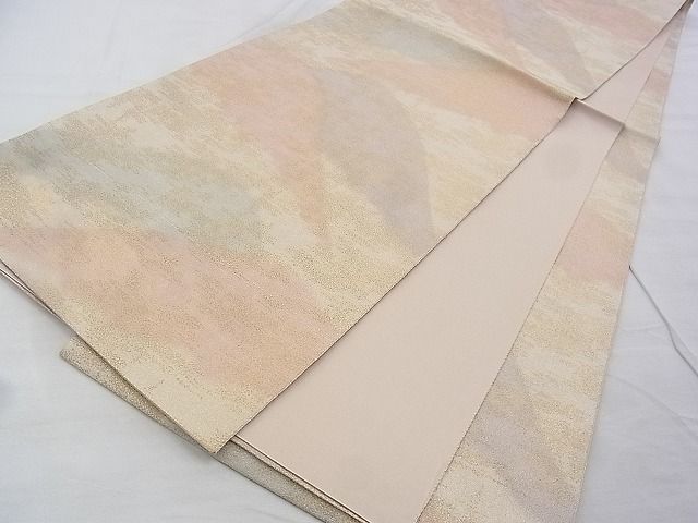 平和屋着物◎全通柄袋帯 砂子綴れ 重山文様 金糸 逸品 BAAG6432xa