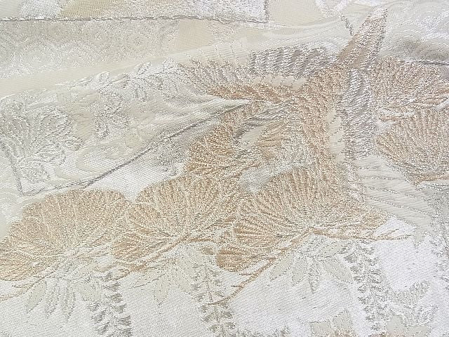平和屋着物◎六通柄袋帯 唐織 美保姿 地紙鴛鴦草花文 金銀糸 逸品 BAAG6442xa