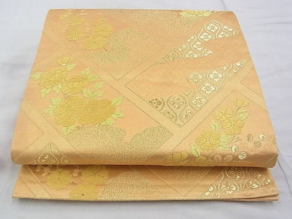 平和屋着物◎六通柄袋帯 唐織 檜垣吉祥花文 金糸 逸品 BAAG6460xa