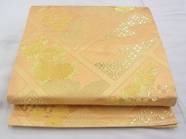 平和屋着物◎六通柄袋帯 唐織 檜垣吉祥花文 金糸 逸品 BAAG6460xa