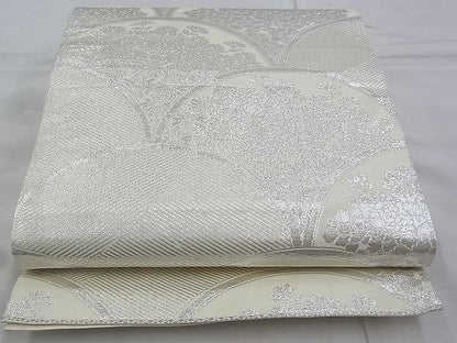 平和屋着物◎六通柄袋帯 花青海波 銀糸 逸品 BAAG6454xa