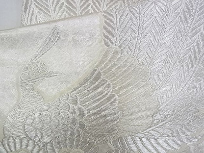 平和屋着物◎六通柄袋帯 唐織 孔雀 銀糸 逸品 BAAG6456xa