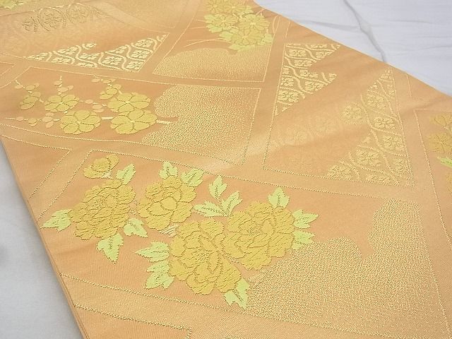 平和屋着物◎六通柄袋帯 唐織 檜垣吉祥花文 金糸 逸品 BAAG6460xa