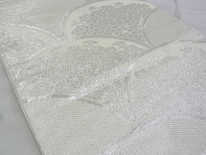 平和屋着物◎六通柄袋帯 花青海波 銀糸 逸品 BAAG6454xa