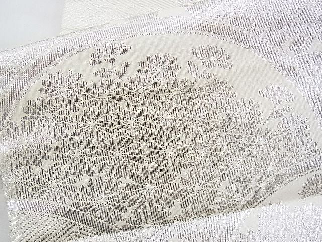 平和屋着物◎六通柄袋帯 花青海波 銀糸 逸品 BAAG6454xa