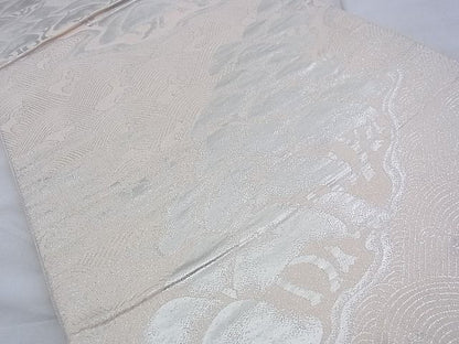 平和屋着物◎六通柄袋帯 綴れ 浜松文様 銀糸 逸品 BAAG9036iy