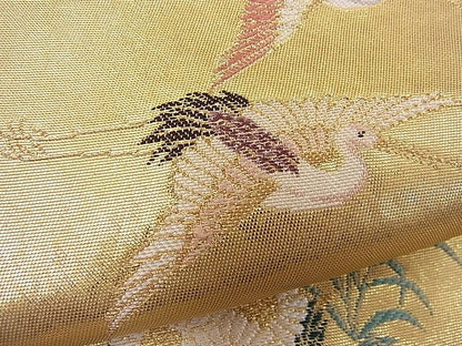 平和屋着物■太鼓柄袋帯 唐織 御所の庭 金糸 引箔 逸品 BAAG1576ea