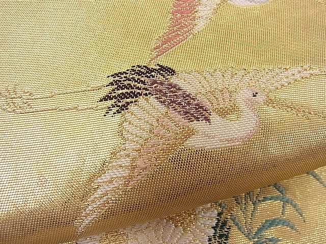 平和屋着物■太鼓柄袋帯 唐織 御所の庭 金糸 引箔 逸品 BAAG1576ea